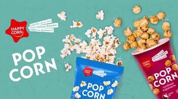 Popcorn "HAPPY CORN" in "O'KEY" stores