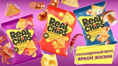 Цельнозерновые криспы «REAL CHIPS» кукурузно-рисовые чипсы